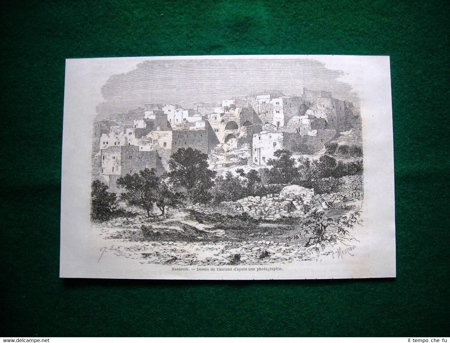Gravure année 1860 Nazareth, Israël - Nazareth, Israele
