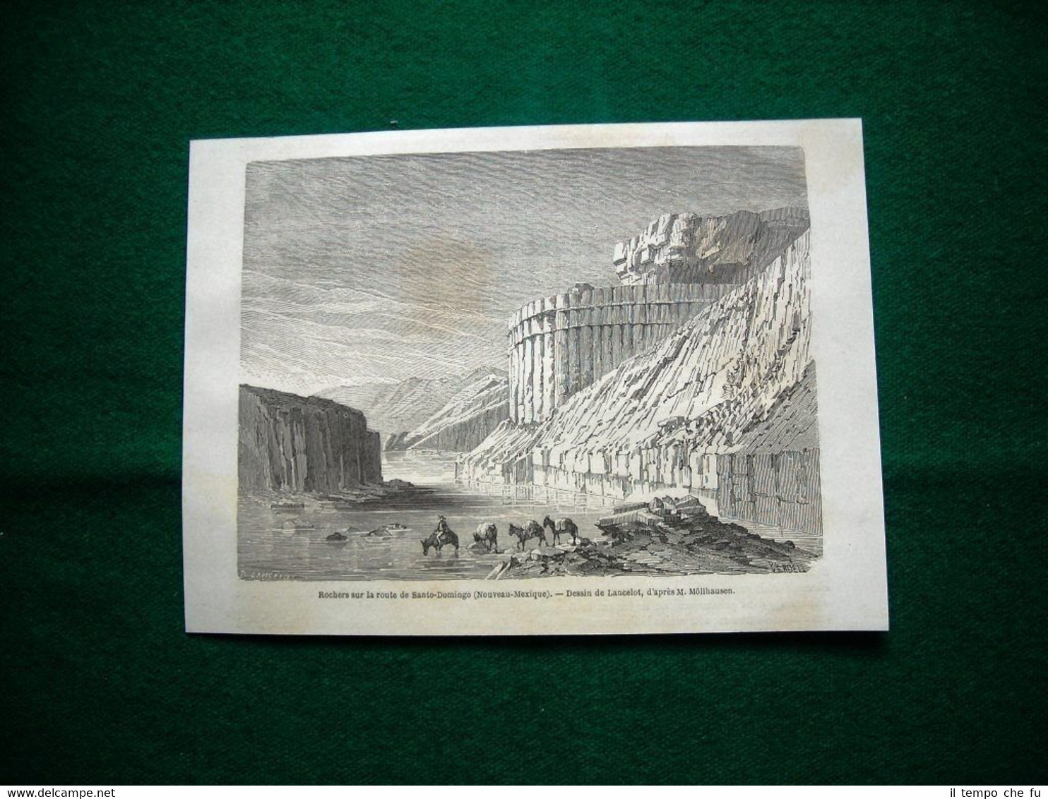 Gravure année 1860 rochers sur la route de Santo-Domingo, Nouveau …