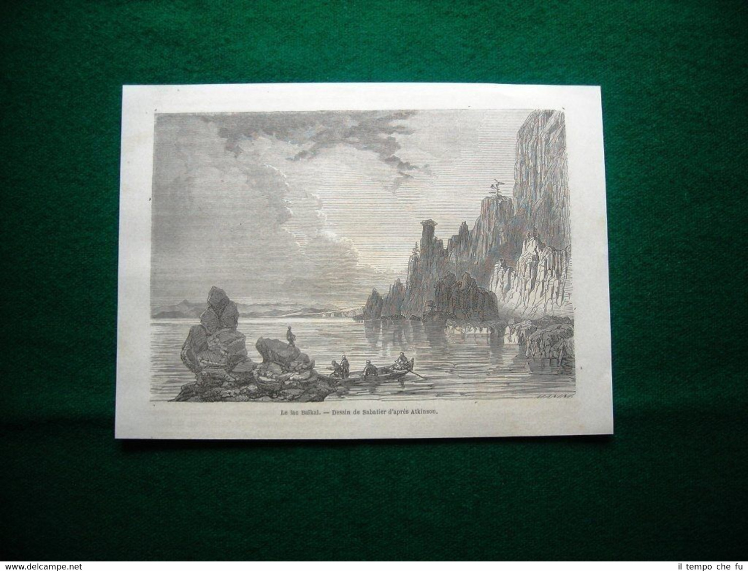 Gravure année 1860 Sibérie méridionale, le lac Baikal