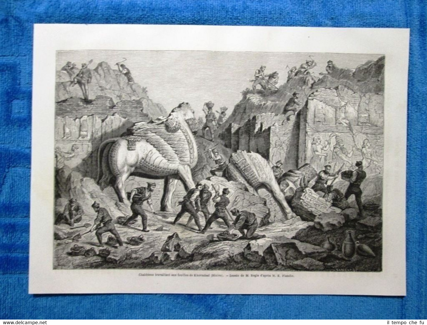 Gravure Année 1861 - Chaldéens, fouilles de Khorsabad - Caldei, …