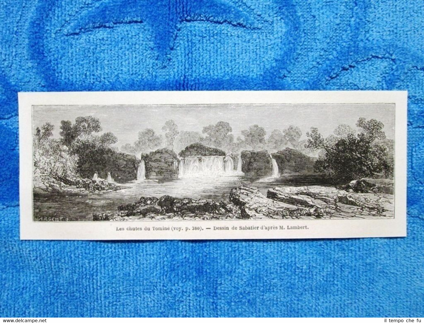 Gravure Année 1861 - Les chutes du Tomine - Le …