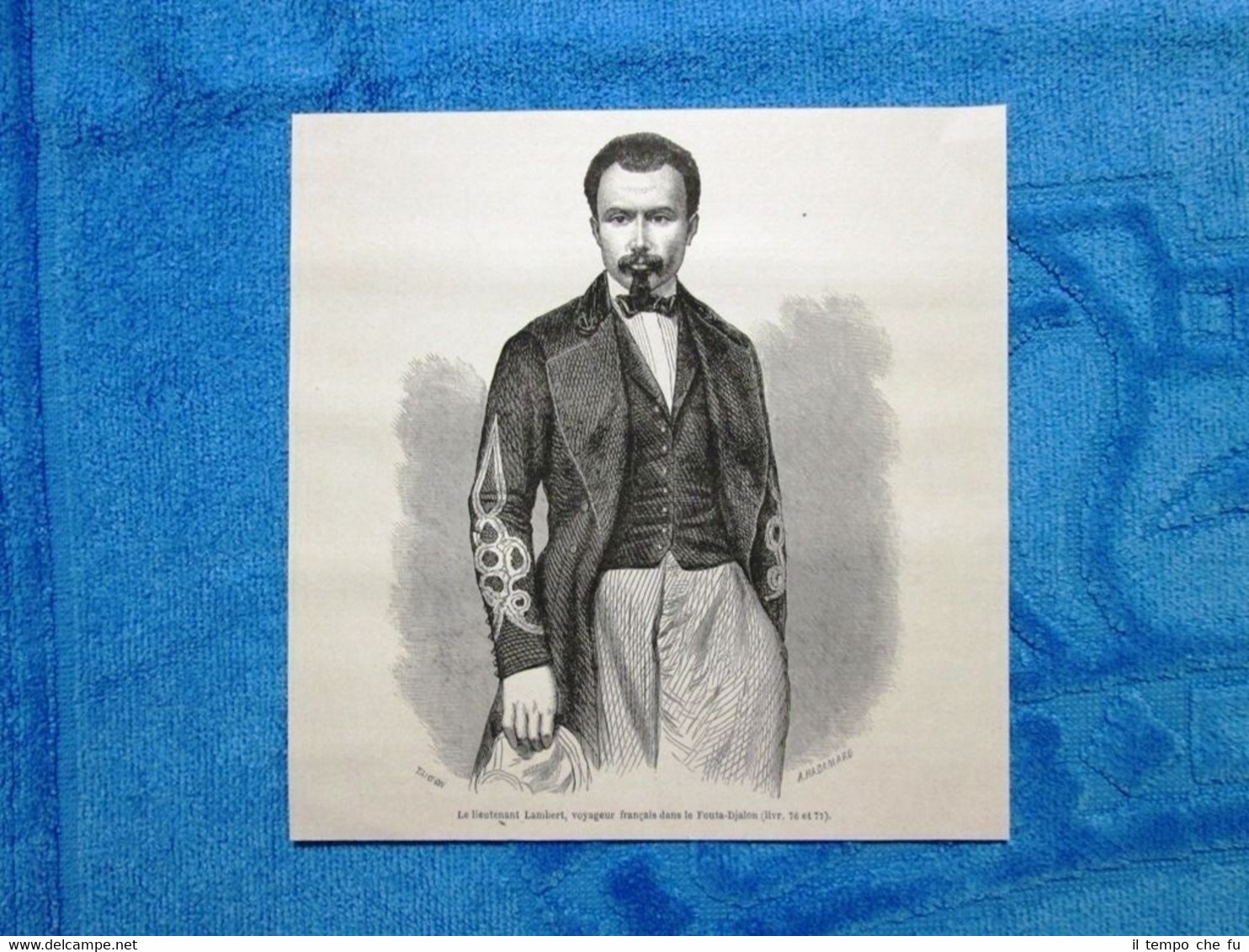 Gravure Année 1861 - Liutenant Lambert, voyageur dans le Fouta-Djalon …