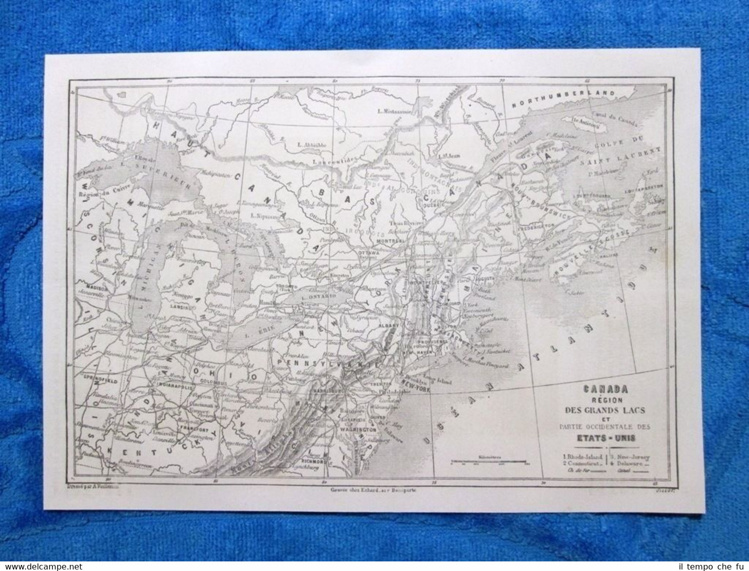 Gravure Année 1861 - Region des Grands Lacs: Canada et …
