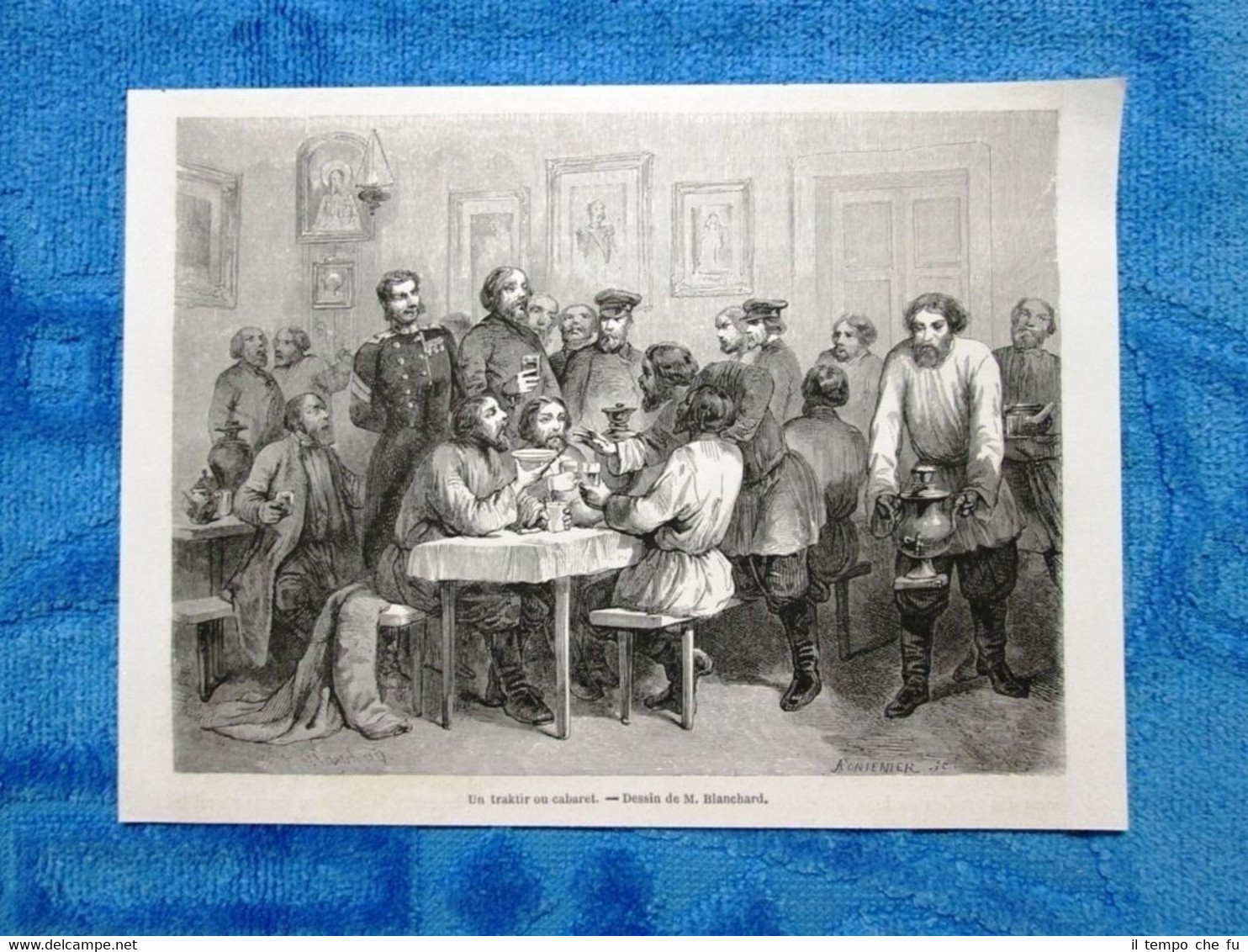 Gravure Année 1861 - Un traktir ou cabaret