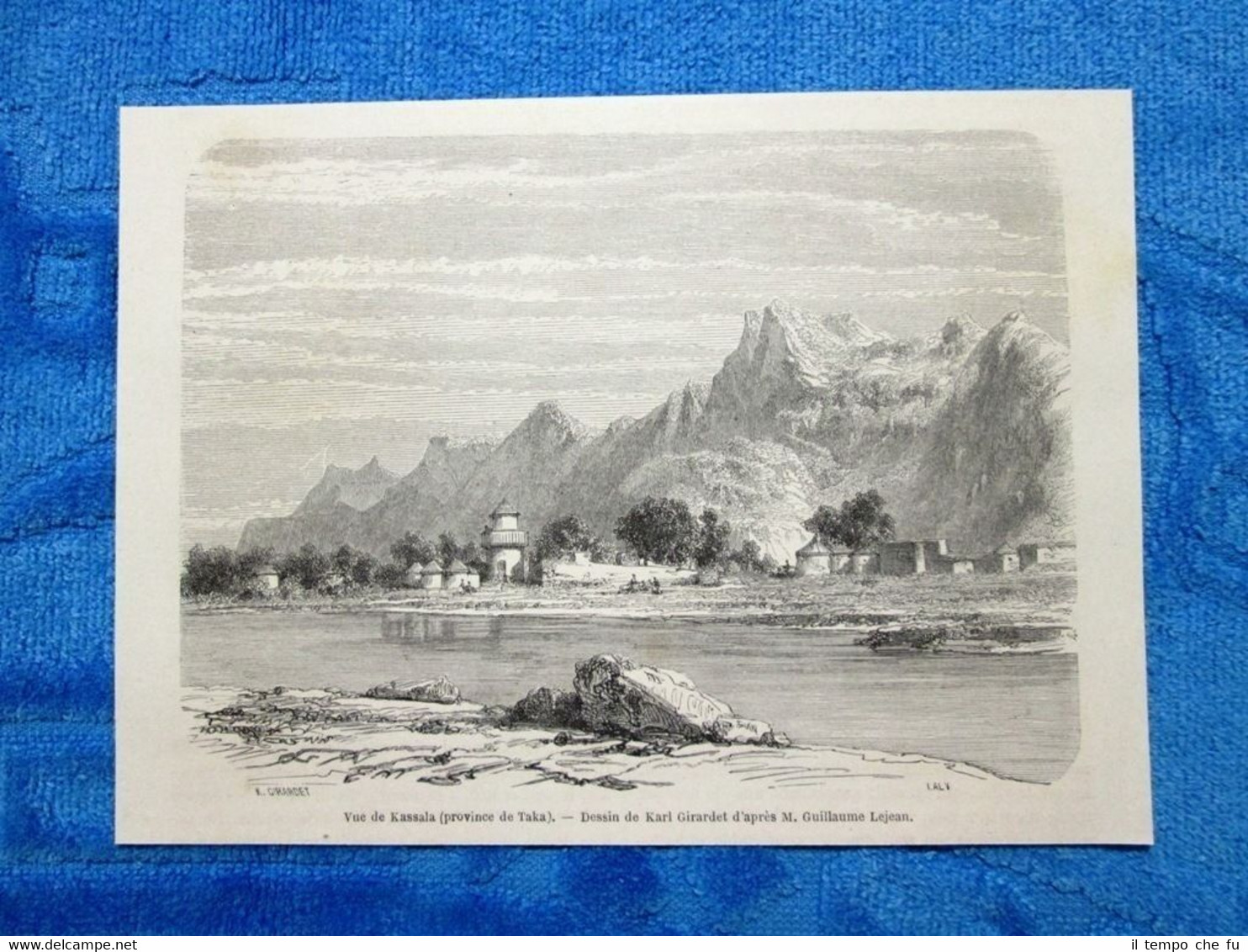 Gravure Année 1861 - Vue de Kassala (Soudan) - Veduta …