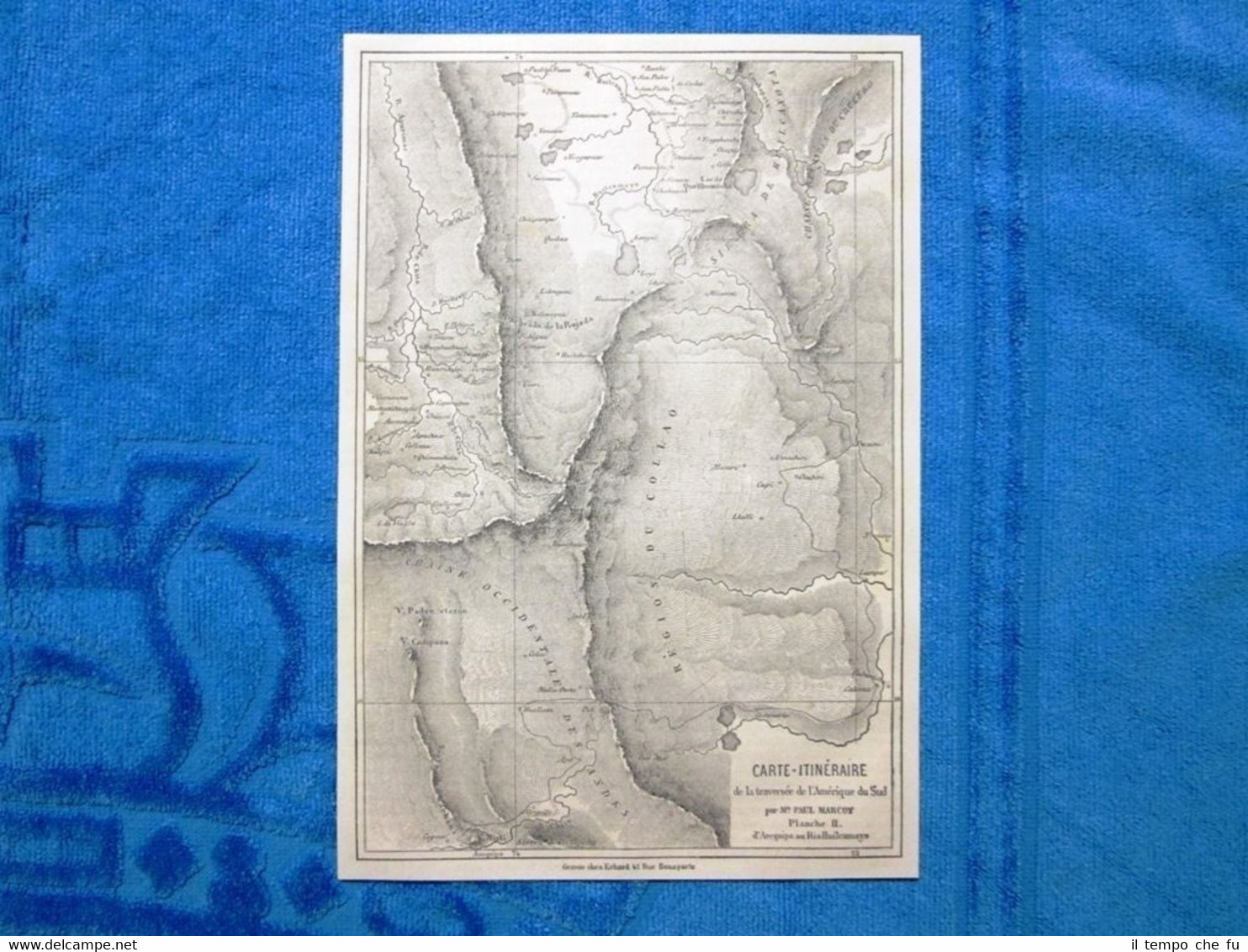 Gravure Année 1862 - Carte itineraire de l'Amerique du Sud-Mappa …