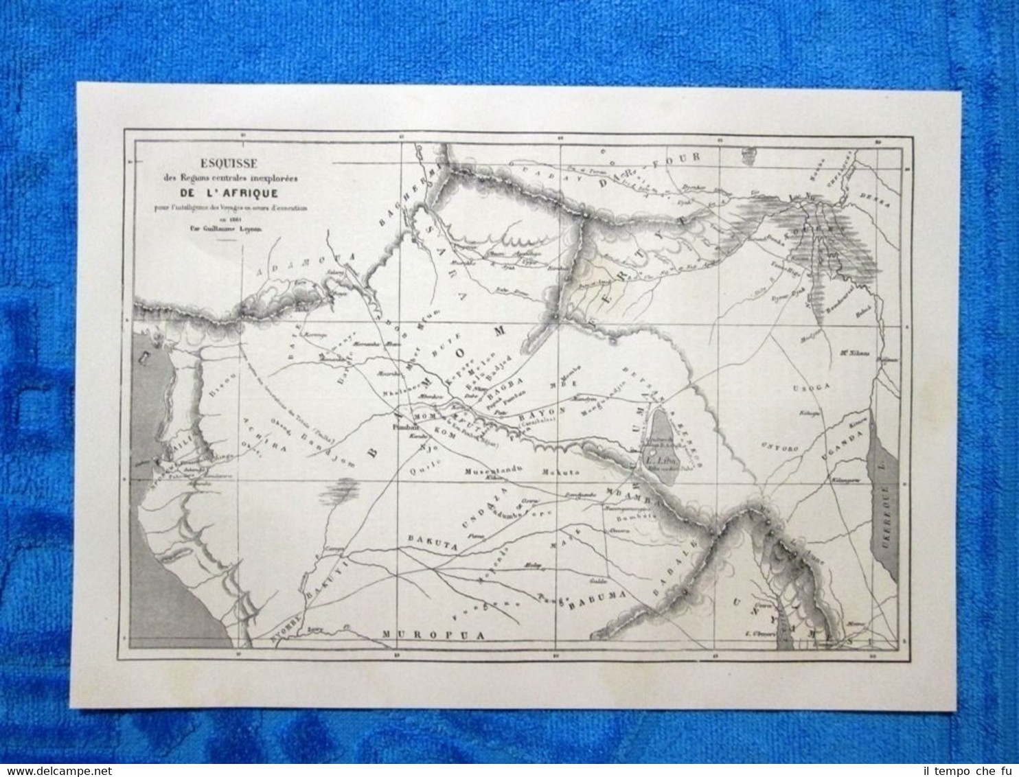 Gravure Année 1862 - Esquisse des Regions centrales inexploèes de …