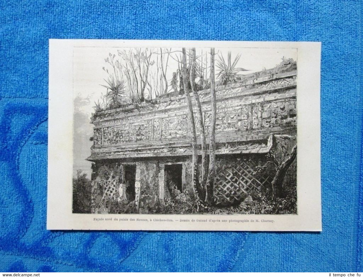 Gravure Année 1862 - Facade nord du palais des Nonnes(Mexique)- …