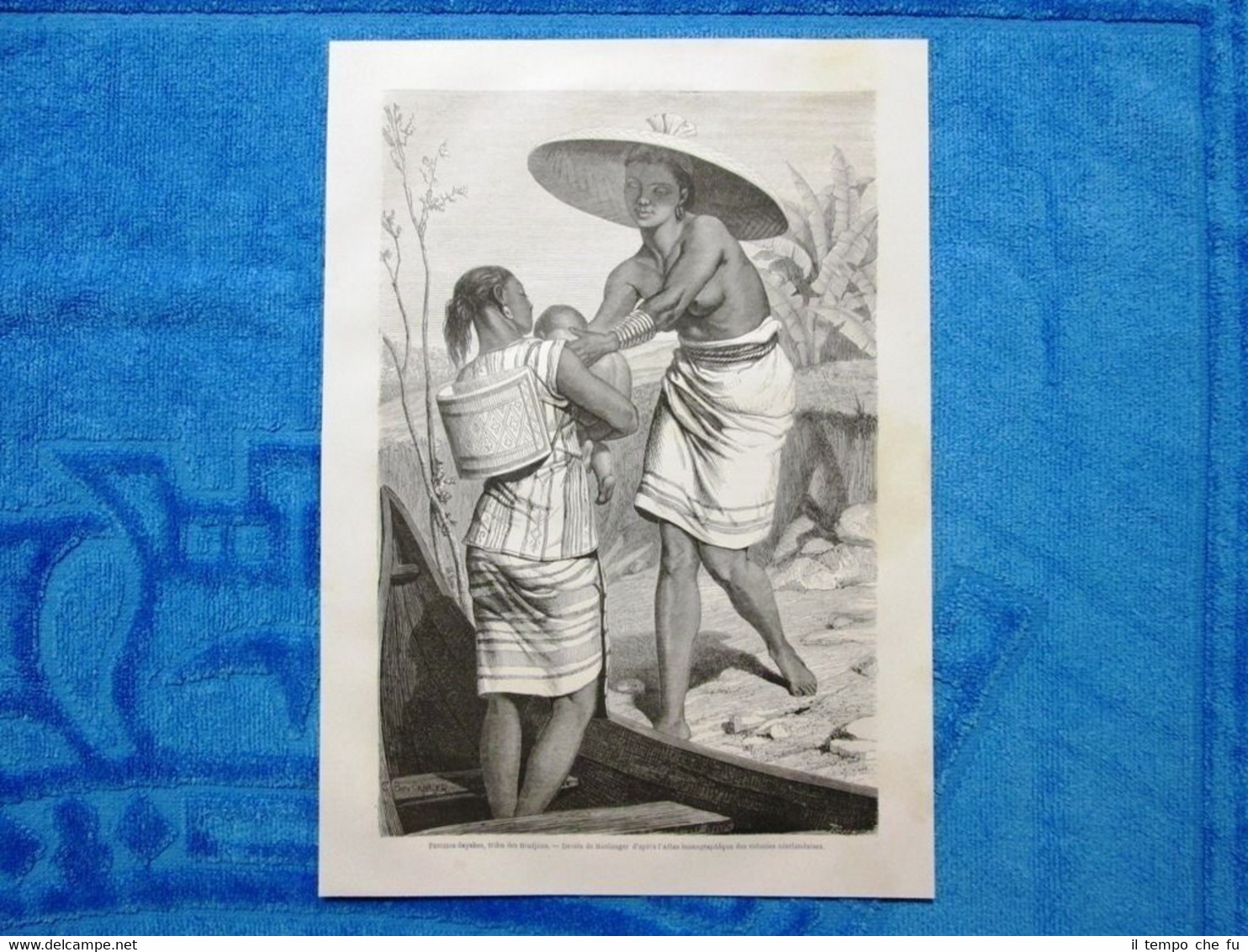 Gravure Année 1862 - Femme dayakes, tribu des Biadjous - …