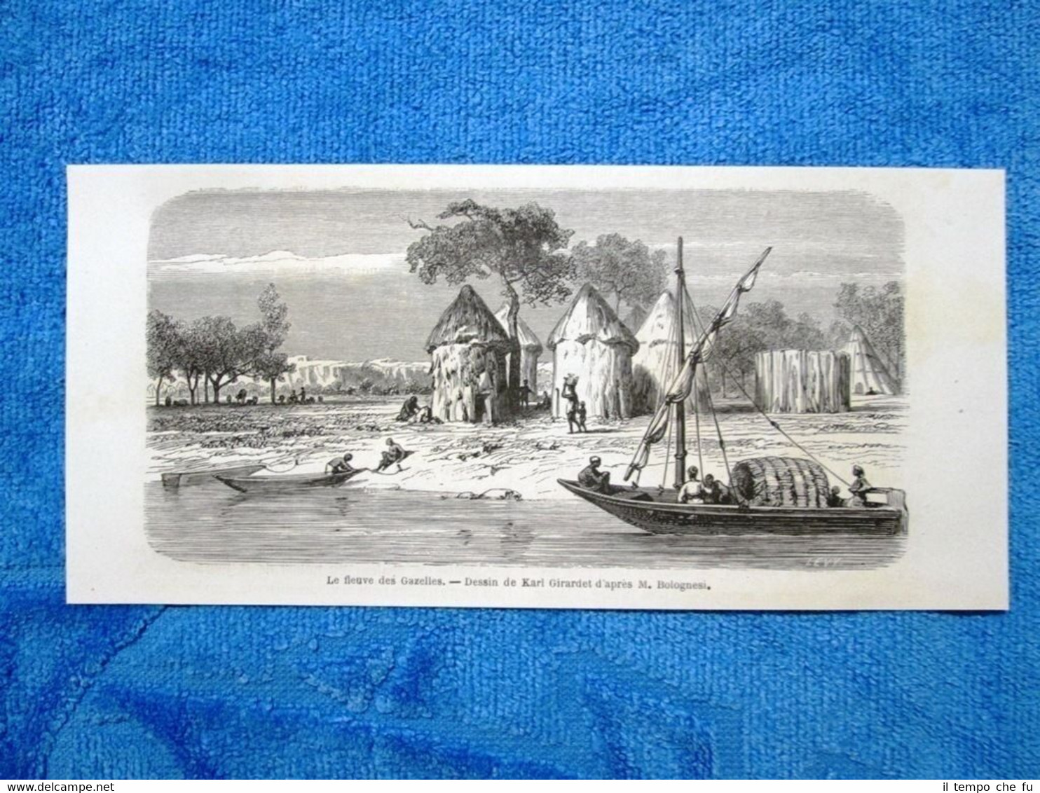Gravure Année 1862 - Le fleuve des Gazelles - Il …