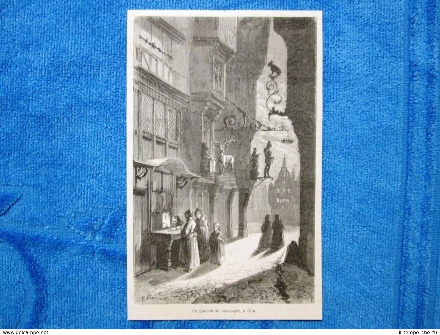 Gravure Année 1862 - Un guichet de boulanger, Ulm - …