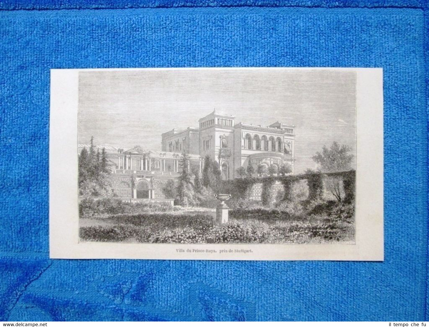 Gravure Année 1862 - Villa du Prince-Royal Stuttgart(Allemagne) - Stoccarda