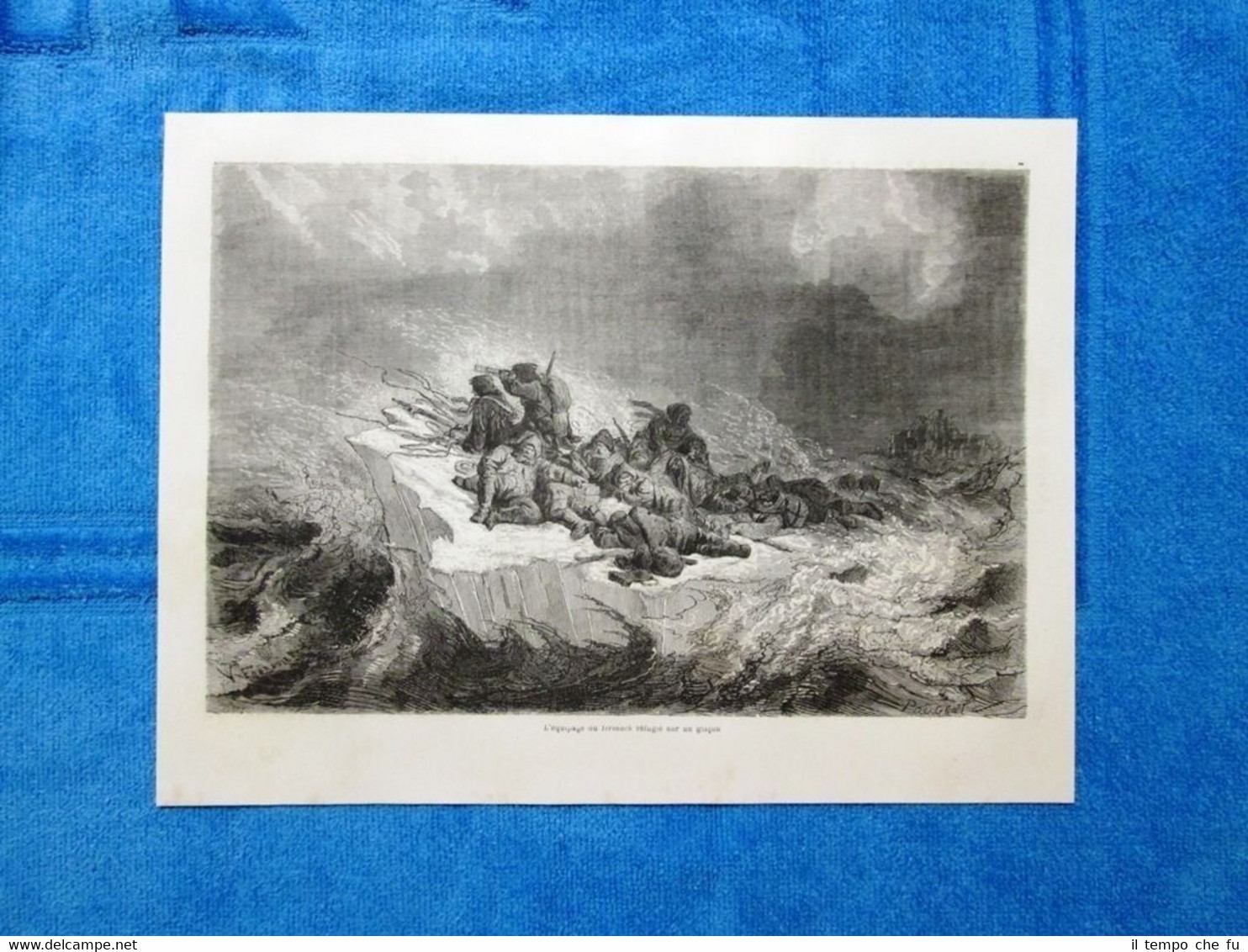 Gravure Année 1863 - Equipage du Iermak réfugié sur un …