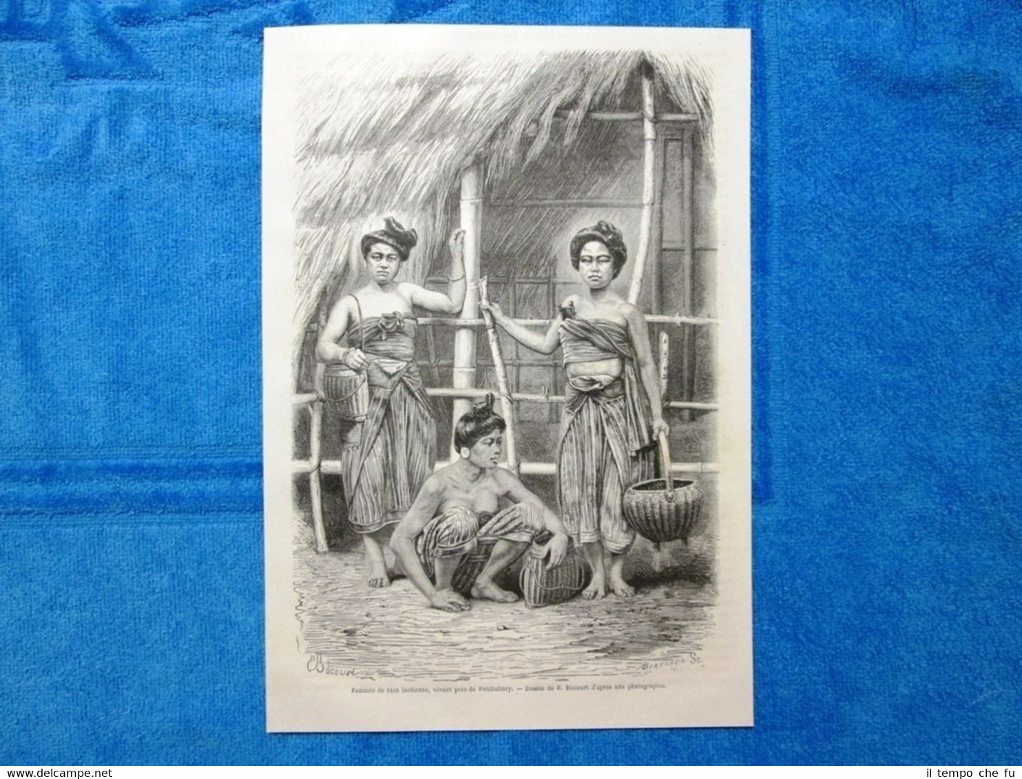Gravure Année 1863 - Femmes laotiennes, à Petchabury(Thailande) - Donne …