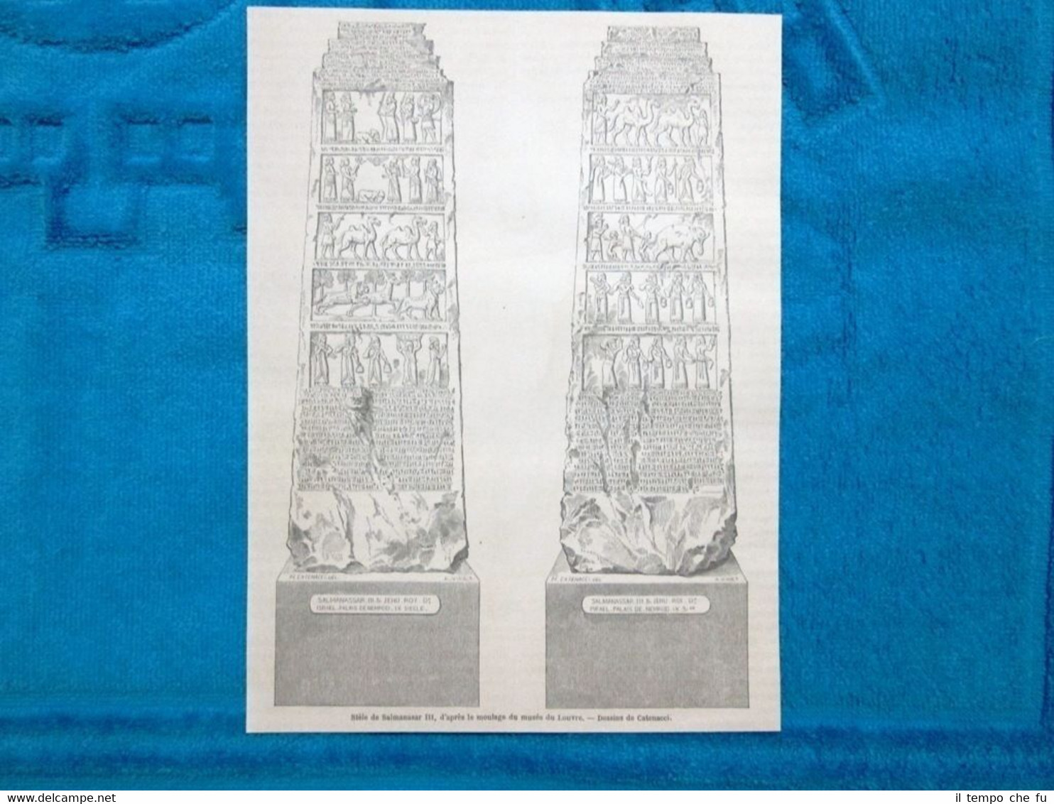 Gravure Année 1863 - Stèle de Salmanasar III