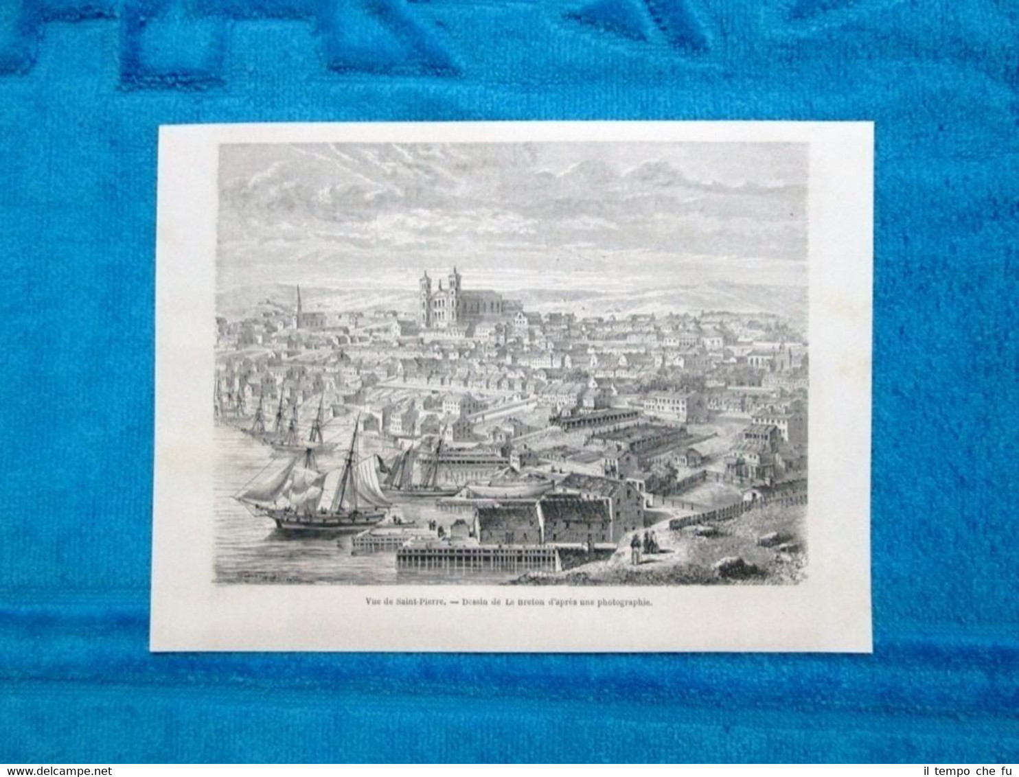 Gravure Année 1863 - Vue de Saint-Pierre - Veduta di …