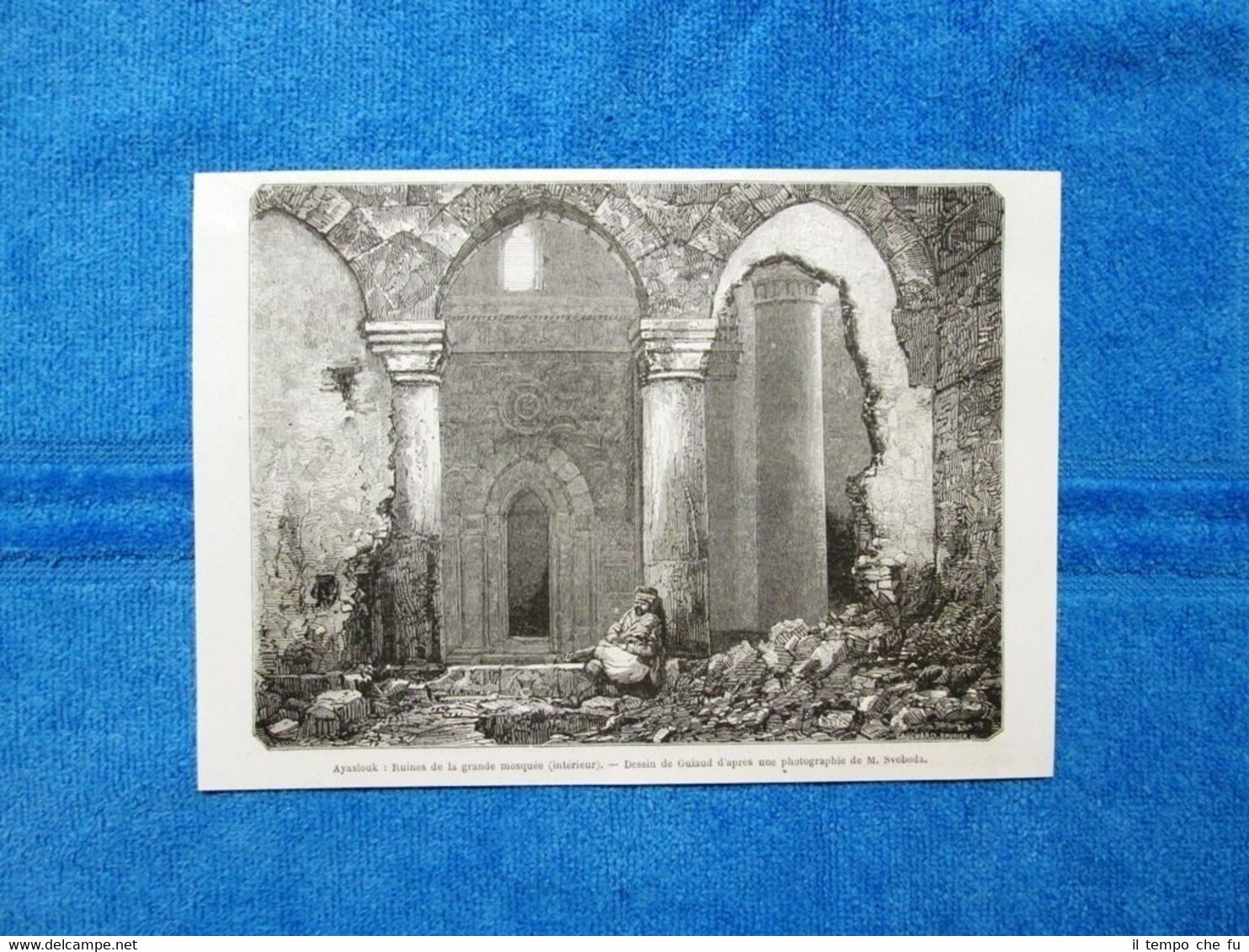 Gravure Année 1864 - Ayaslouk,ruines de la grande mosquée - …
