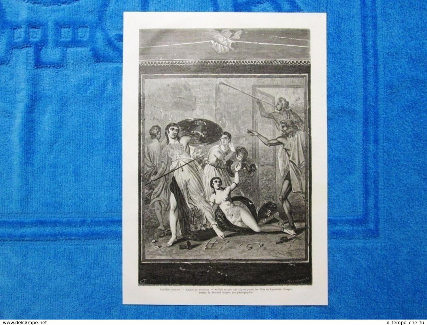 Gravure Année 1864 - Fresque de la maison de Proculus …