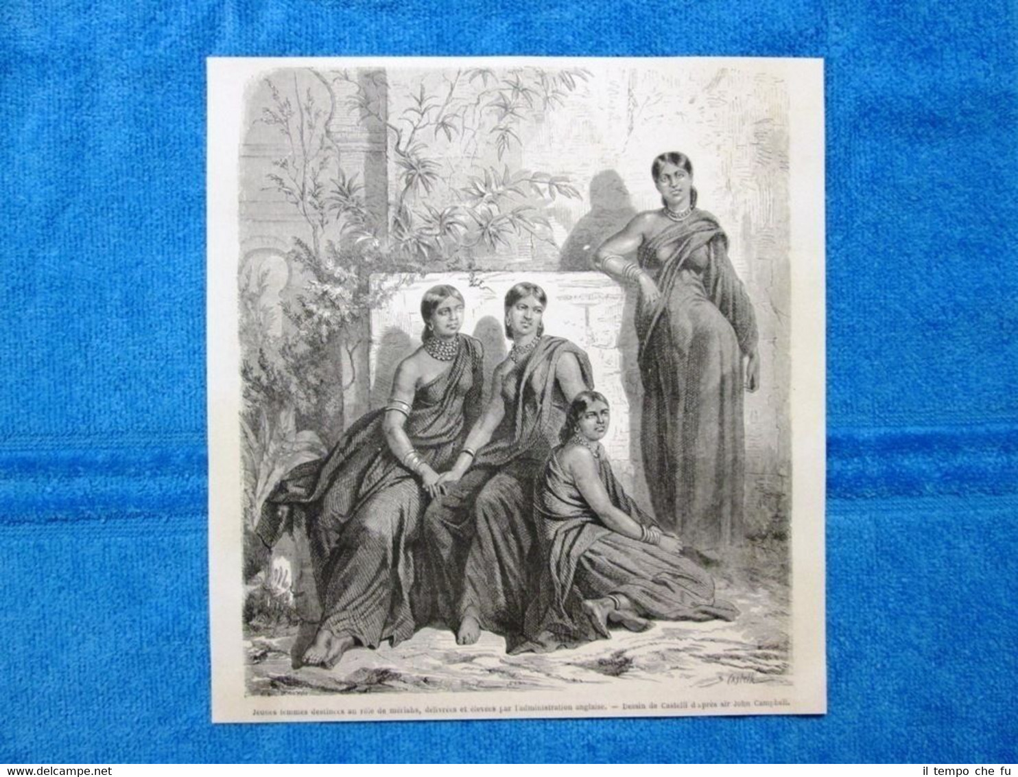 Gravure Année 1864 - Jeunes femmes (Indie - India) Giovani …