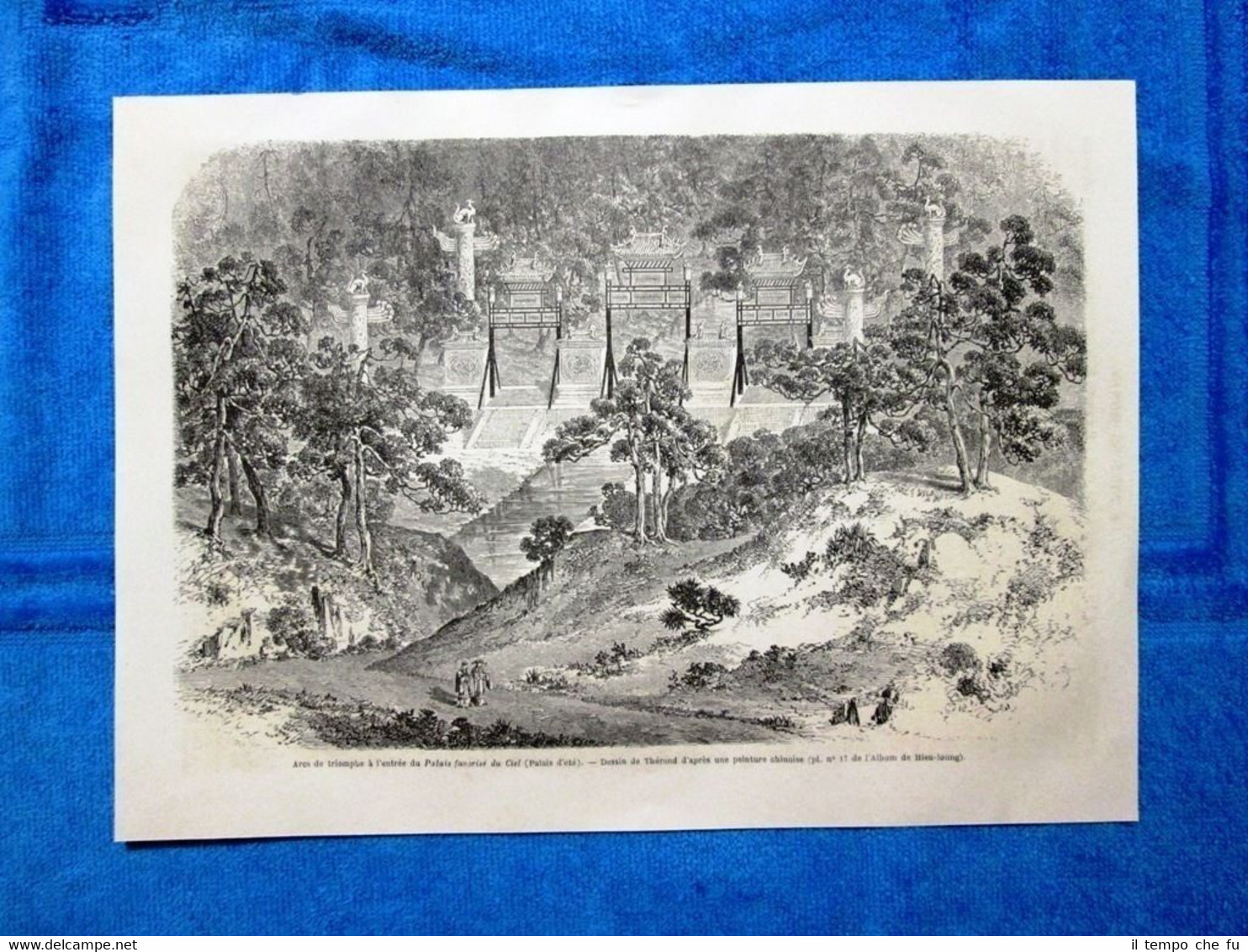 Gravure Année 1864 - L'entrée du Palais d'ete - L'ingresso …