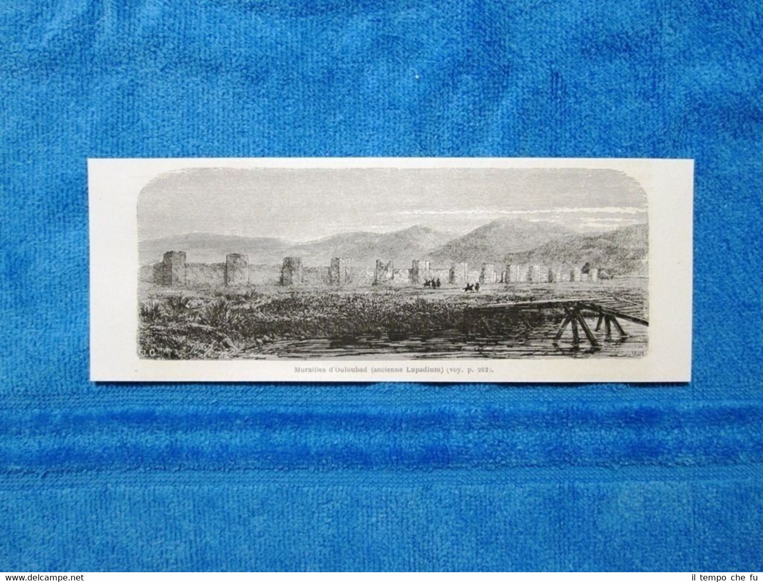 Gravure Année 1864 - Murailles d'Ouloubad(Turquie) - Mura di Ouloubad(Turchia)