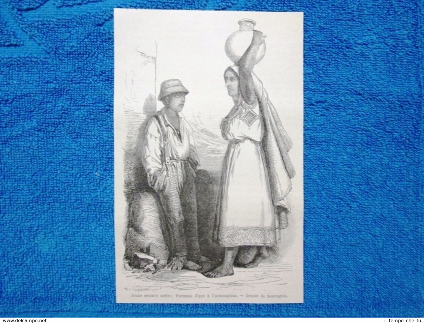 Gravure Année 1865 - Jeune esclave métis - Giovane schiavo …