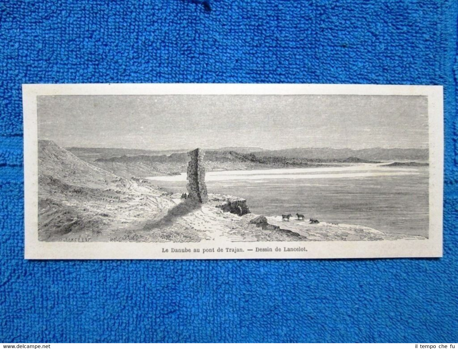 Gravure Année 1865 - Le Danube au pont de Trajan(Roumanie) …
