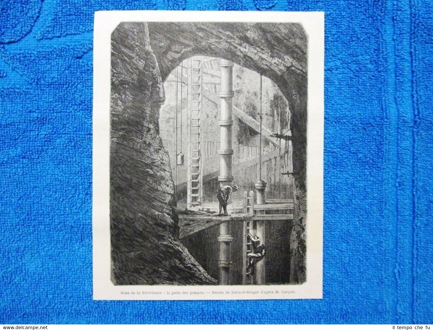 Gravure Année 1865 - Mine de la Providence:puits des pompes …