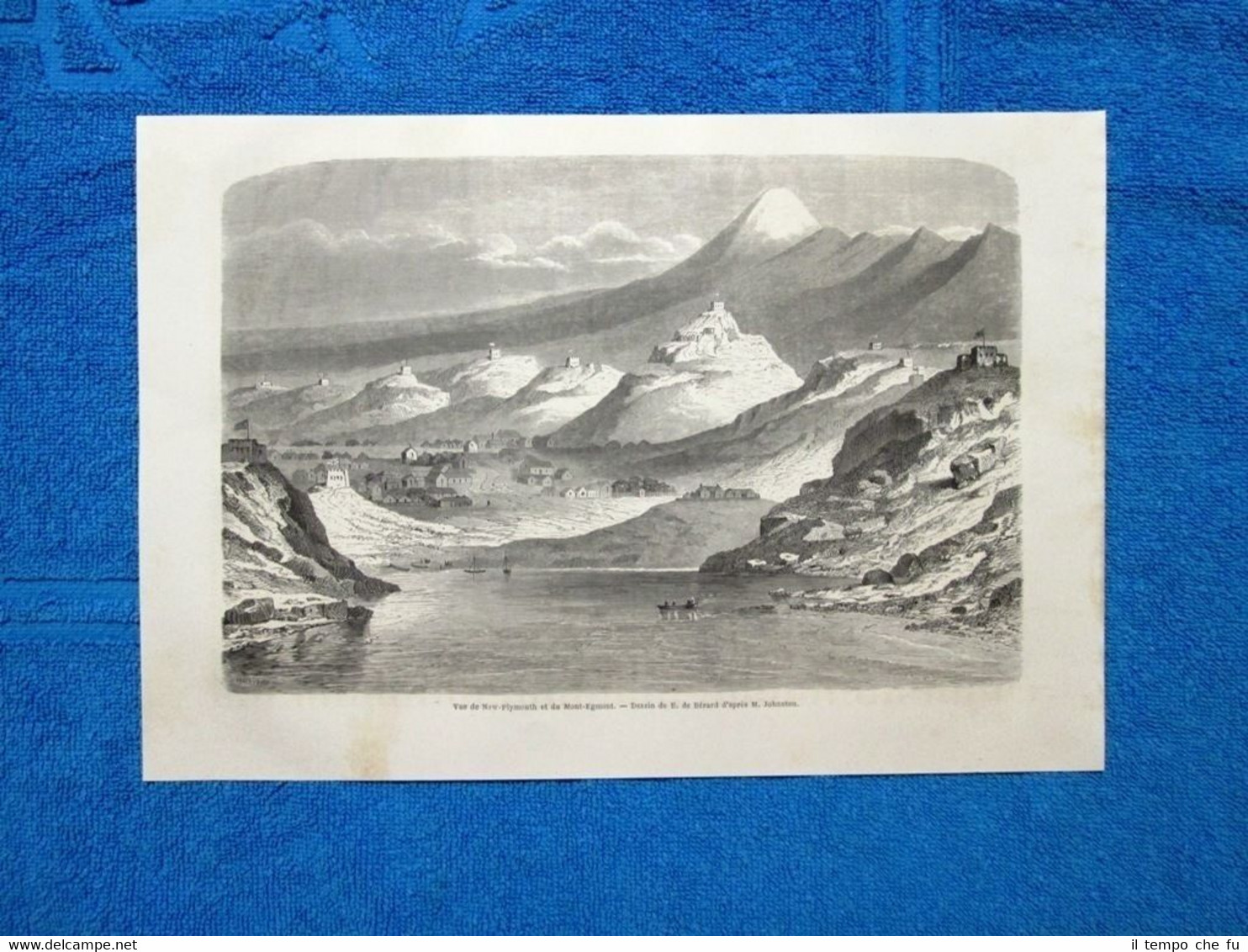 Gravure Année 1865 - New Plymouth (Nouvelle-Zélande - Nuova Zelanda)