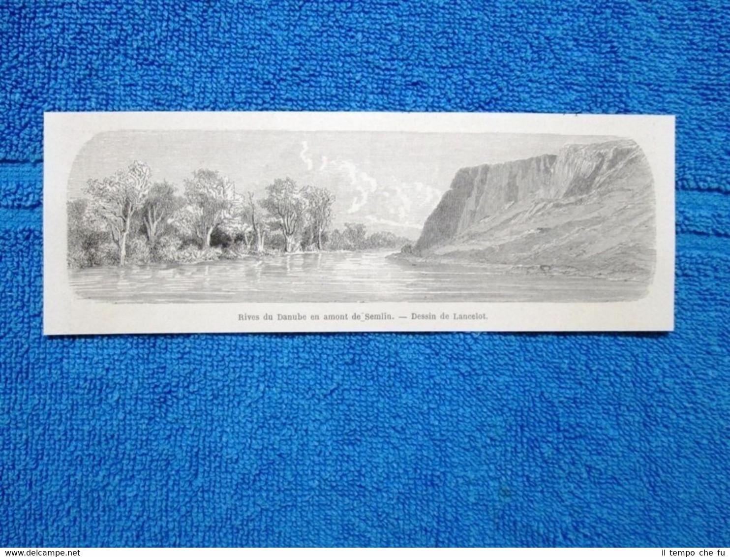 Gravure Année 1865 - Rives du Danube en amont de …