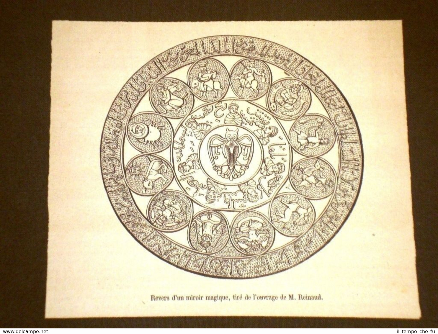 Gravure année 1872 Revers d'un miroir magique, tiré de l'ouvrage …