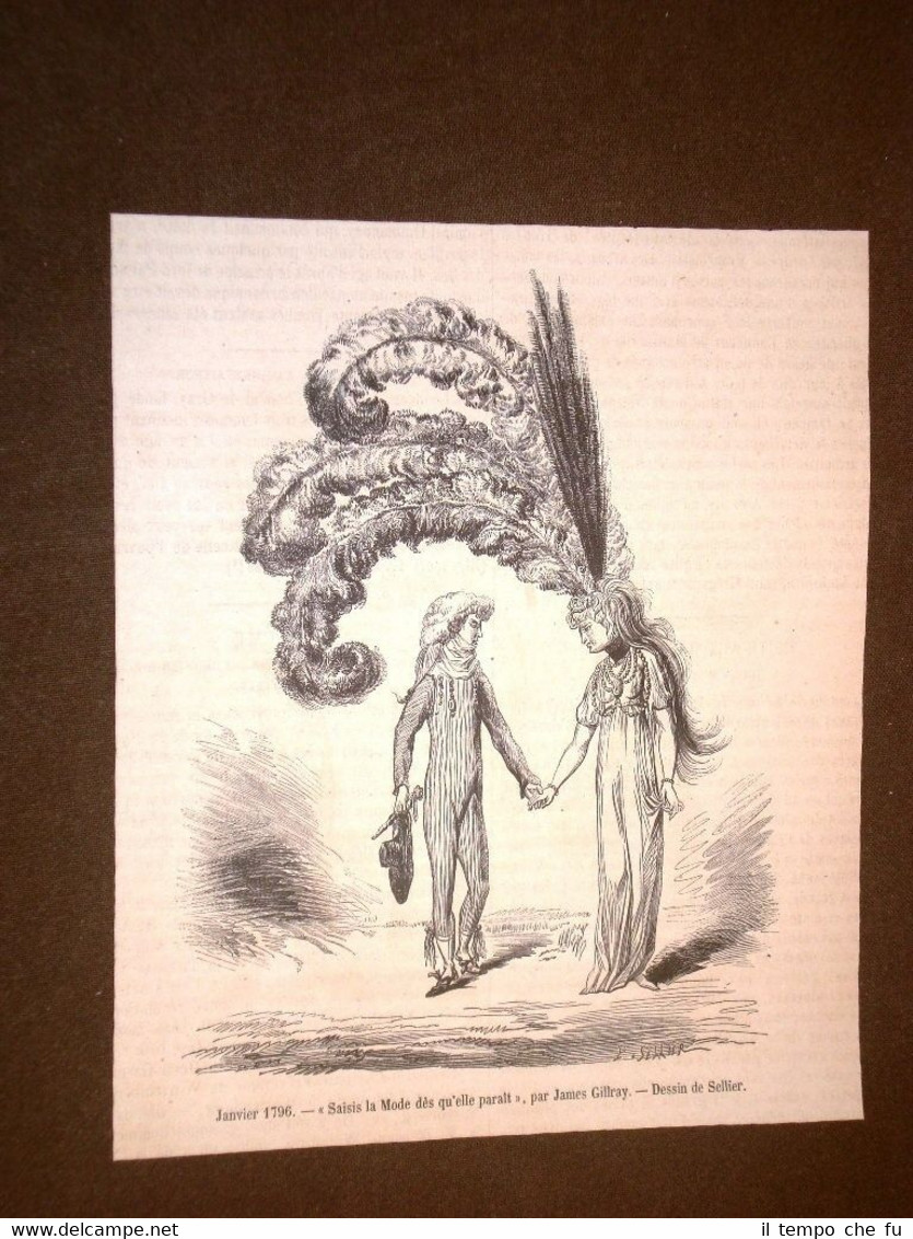 Gravure année 1872 Sais la Mode dès qu'elle parait - …