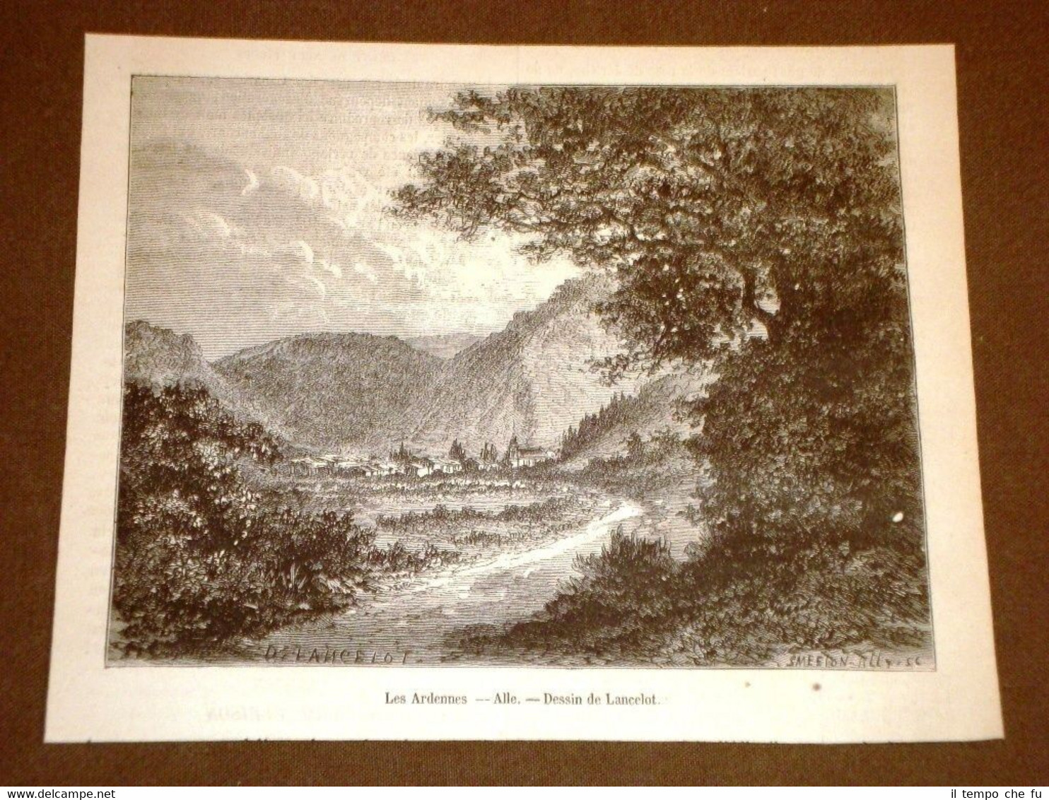 Gravure année 1873 Les Ardennes - Alle