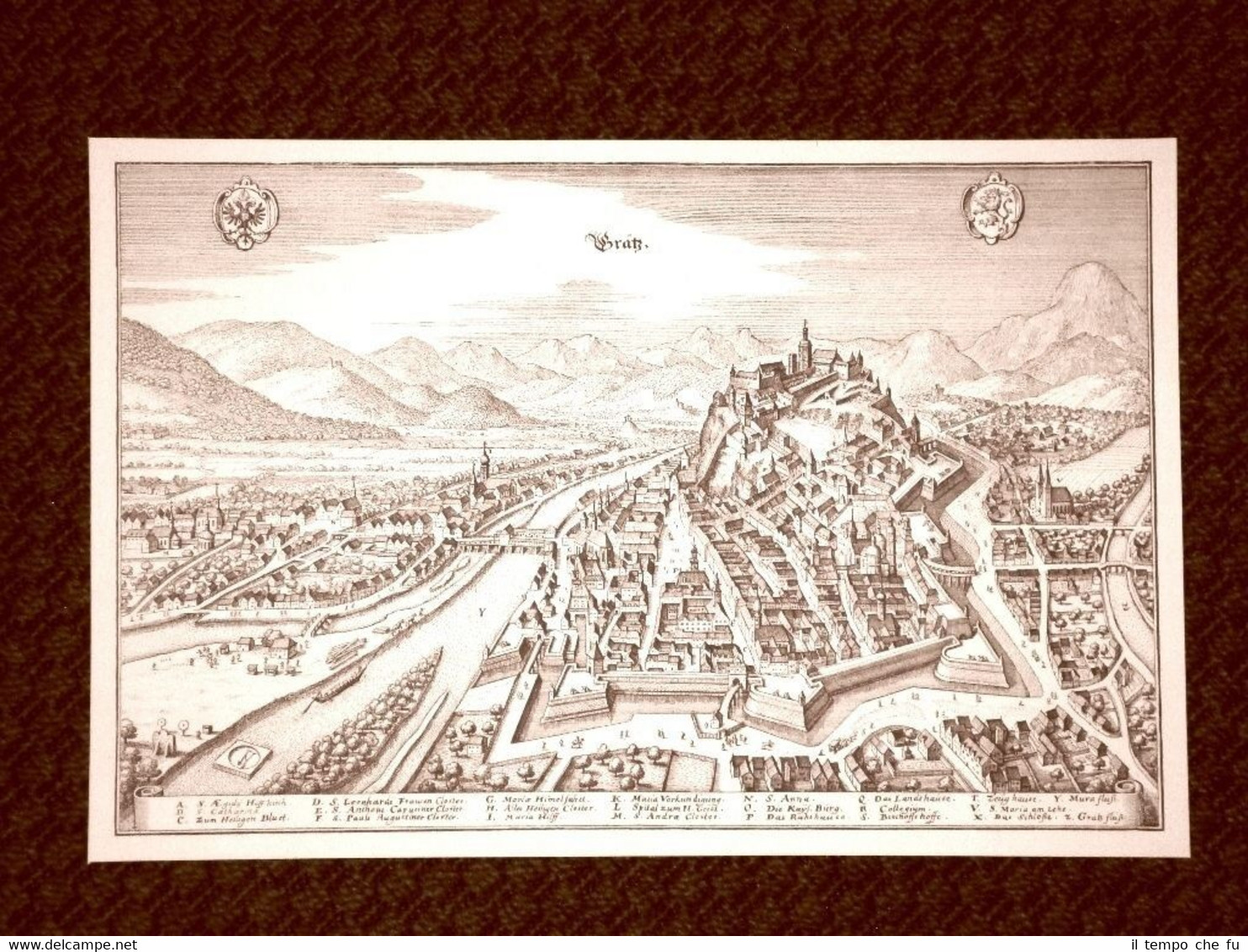 Graz - Gradec Stiria Austria Incisione di Merian Matthäus del …