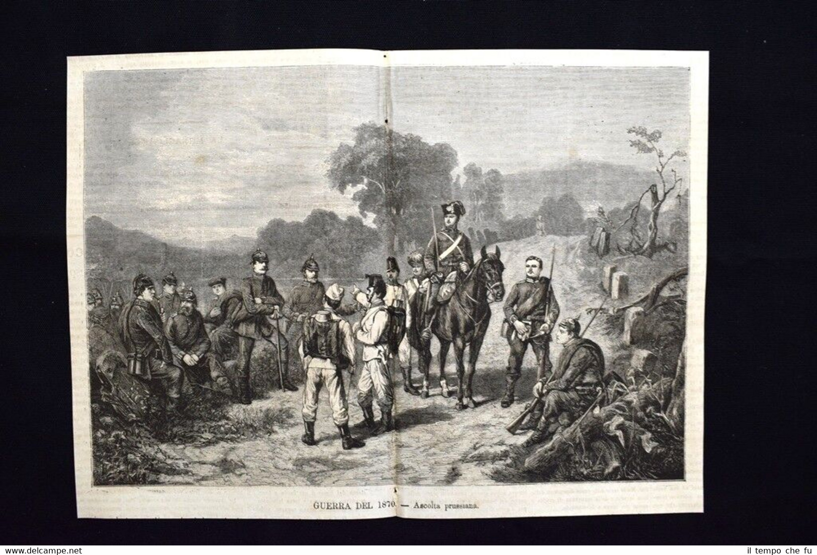 Guerra del 1870 - Ascolta prussiana Incisione del 1870