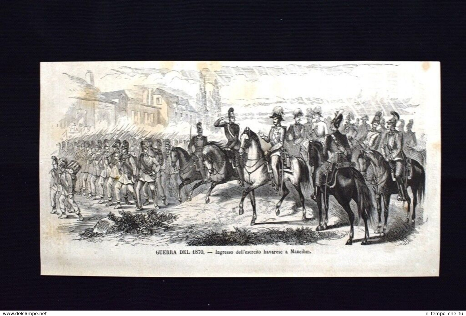 Guerra del 1870 - Ingresso dell'esercito bavarese a Manheim Incisione …