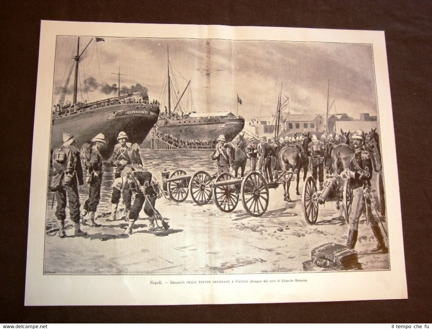 Guerra Turchia vs Grecia Napoli nel 1897 Imbarco truppe Candia …