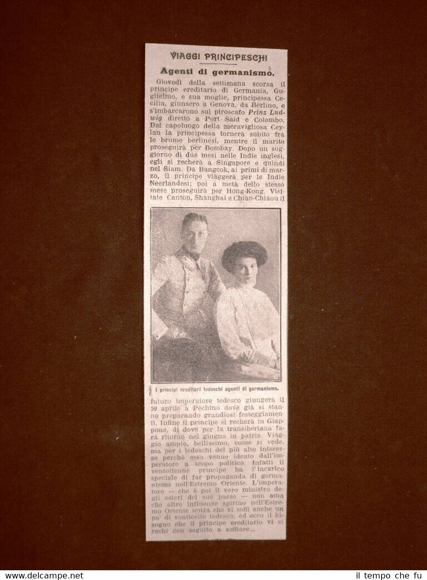 Guglielmo di Prussia e Cecilia di Meclemburgo-Schwerin nel 1910 Visita …