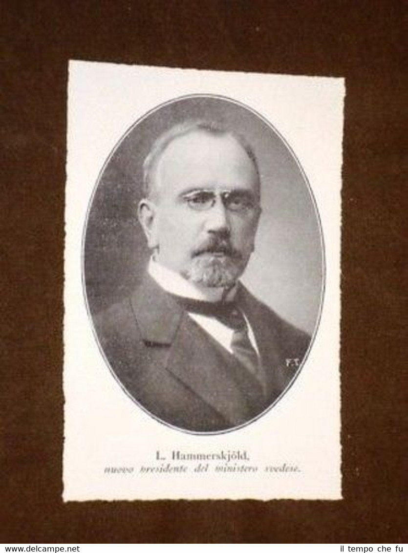 Hammerskold Presidente del Ministero di Svezia