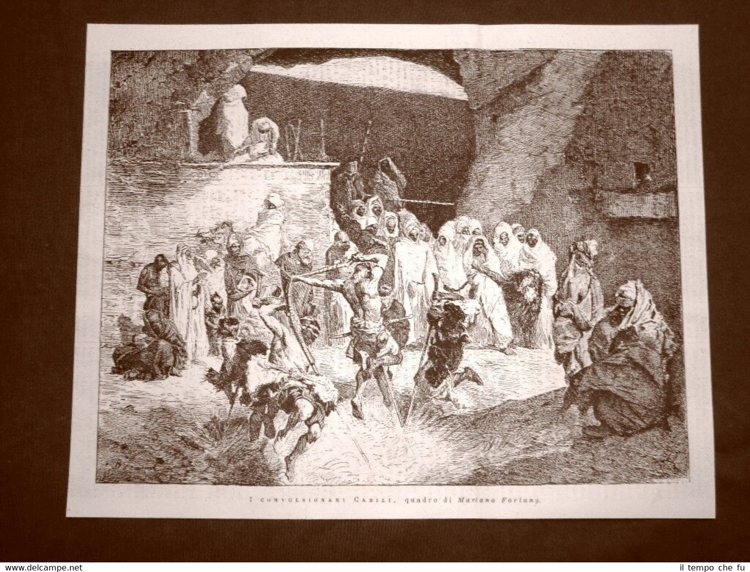 I convulsionari Cabili Quadro di Mariano Fortuny Incisione del 1875