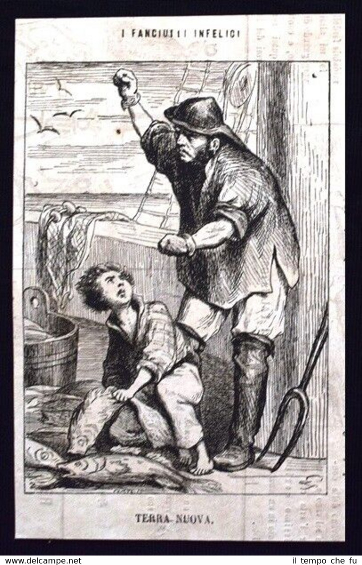 I fanciulli infelici - Terra nuova Incisione del 1869