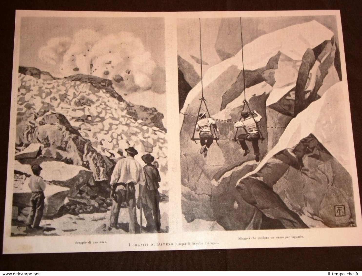 I graniti di Baveno nel 1898 Scoppio di una mina …