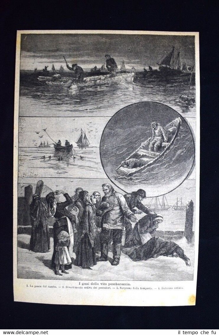 I guai della vita peschereccia Incisione del 1886