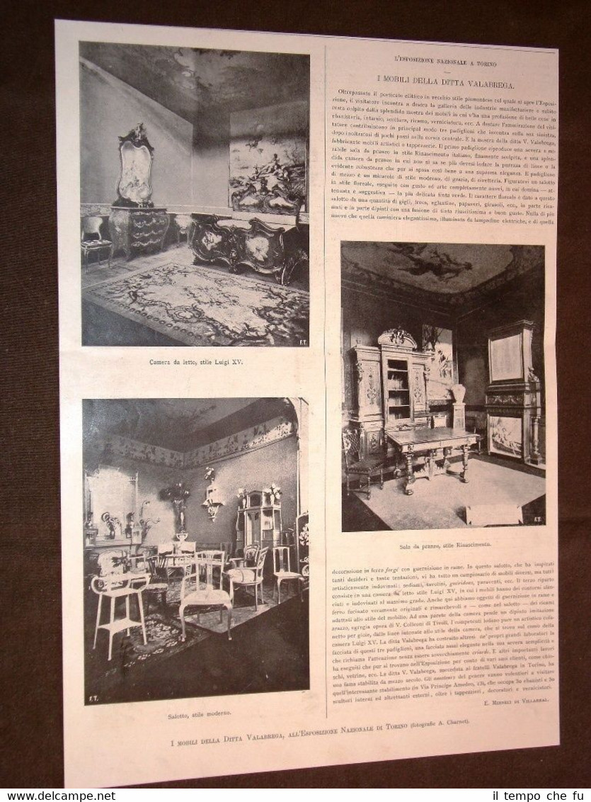 I mobili della Ditta Valabrega all'Esposizione nazionale di Torino del …