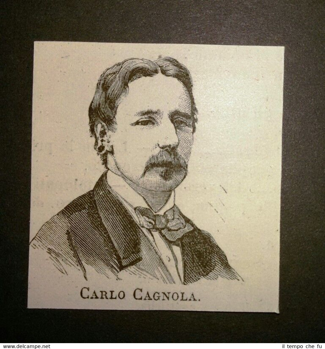 I nuovi senatori del 1876: Carlo Cagnola Incisione del 1876