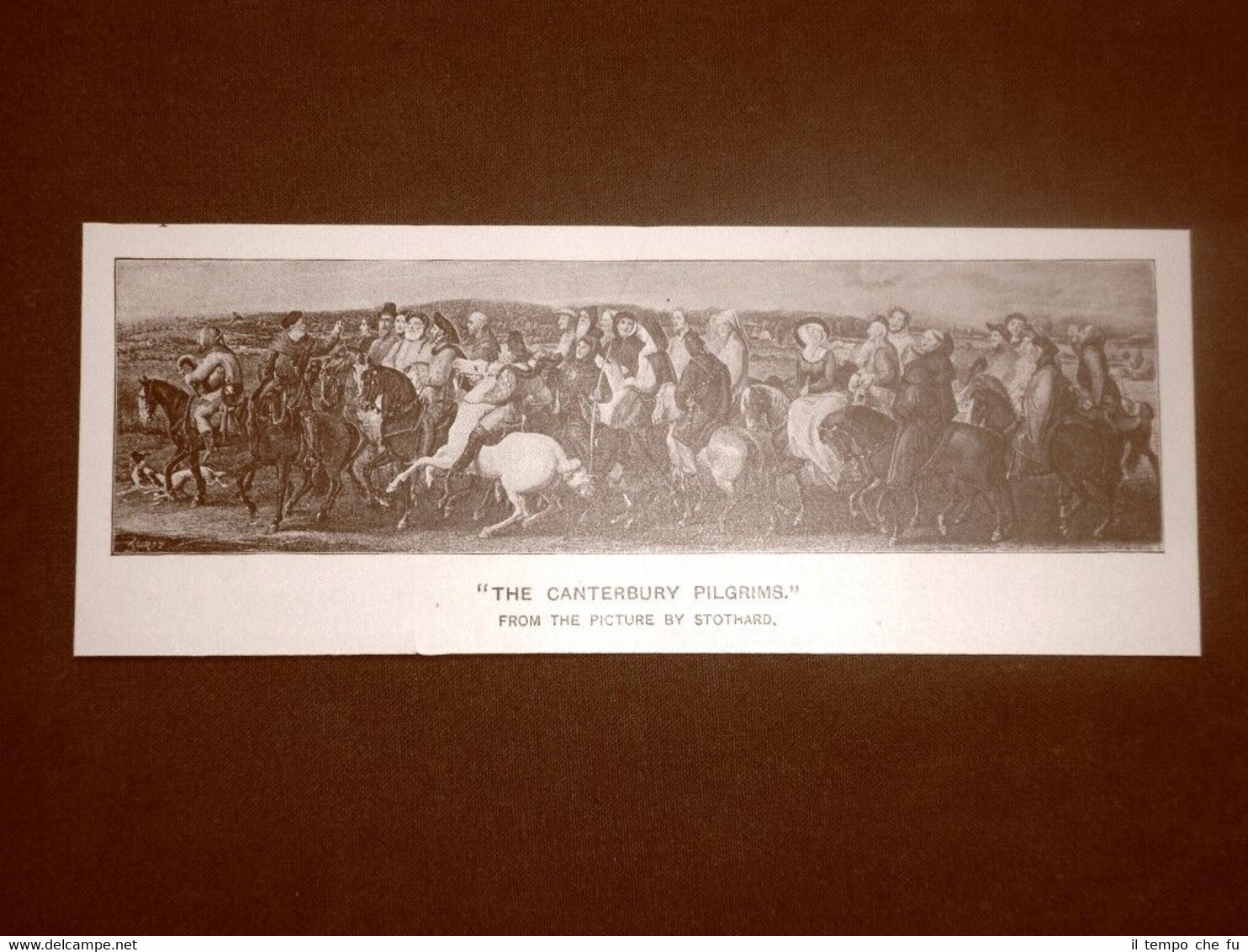 I pellegrini di Canterbury Quadro di Stothard Stampa del 1888