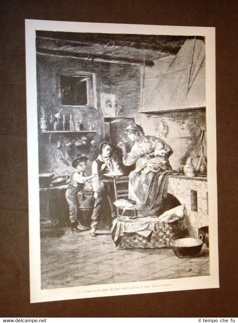 I primi bocconi Quadro di Achille Mollica di Napoli del …