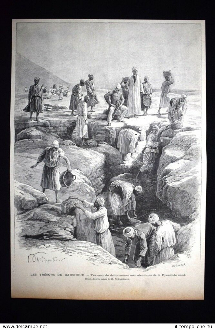 I tesori di Dahshour, in Egitto: Sgombero dintorni Piramide Incisione …