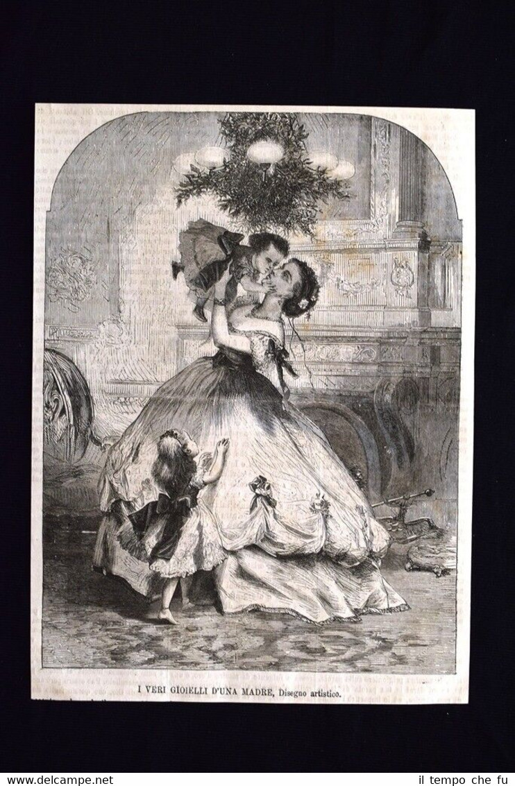 I veri gioielli di una madre Incisione del 1869