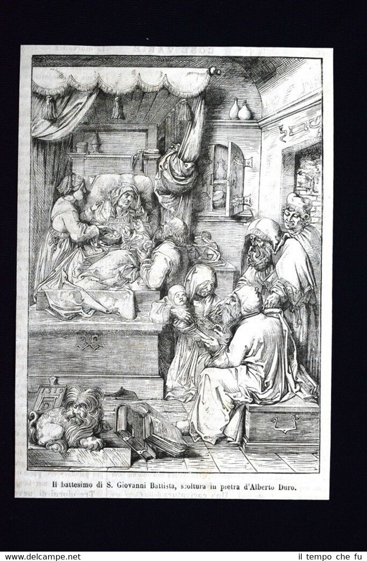 Il Battesimo di San Giovanni Battista,scultura d'Alberto Duro Incisione del …